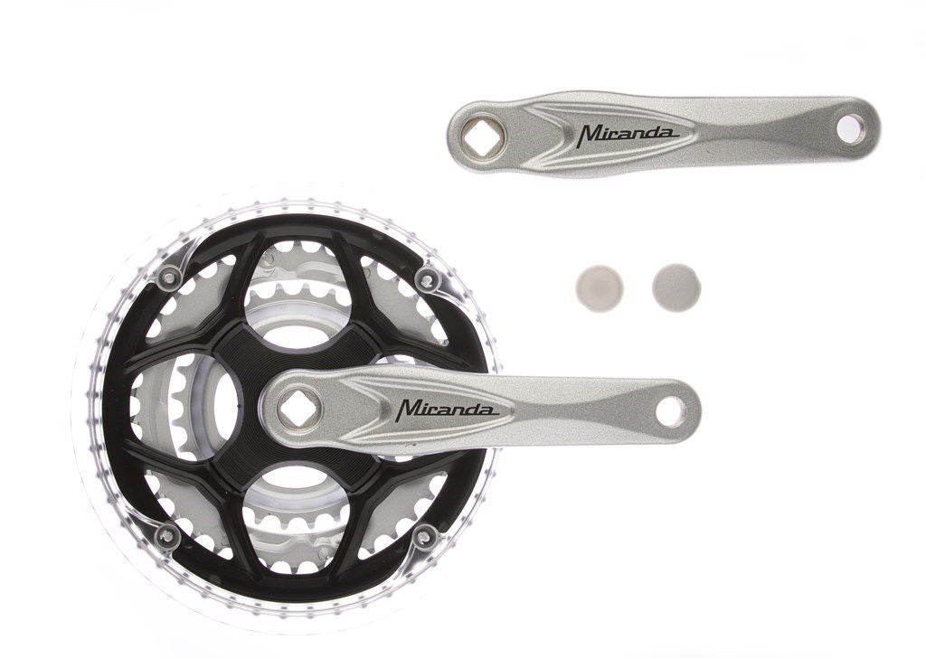 Crankstel 8 speed Miranda Alfa 3 48/38/28T 8mm - zilver