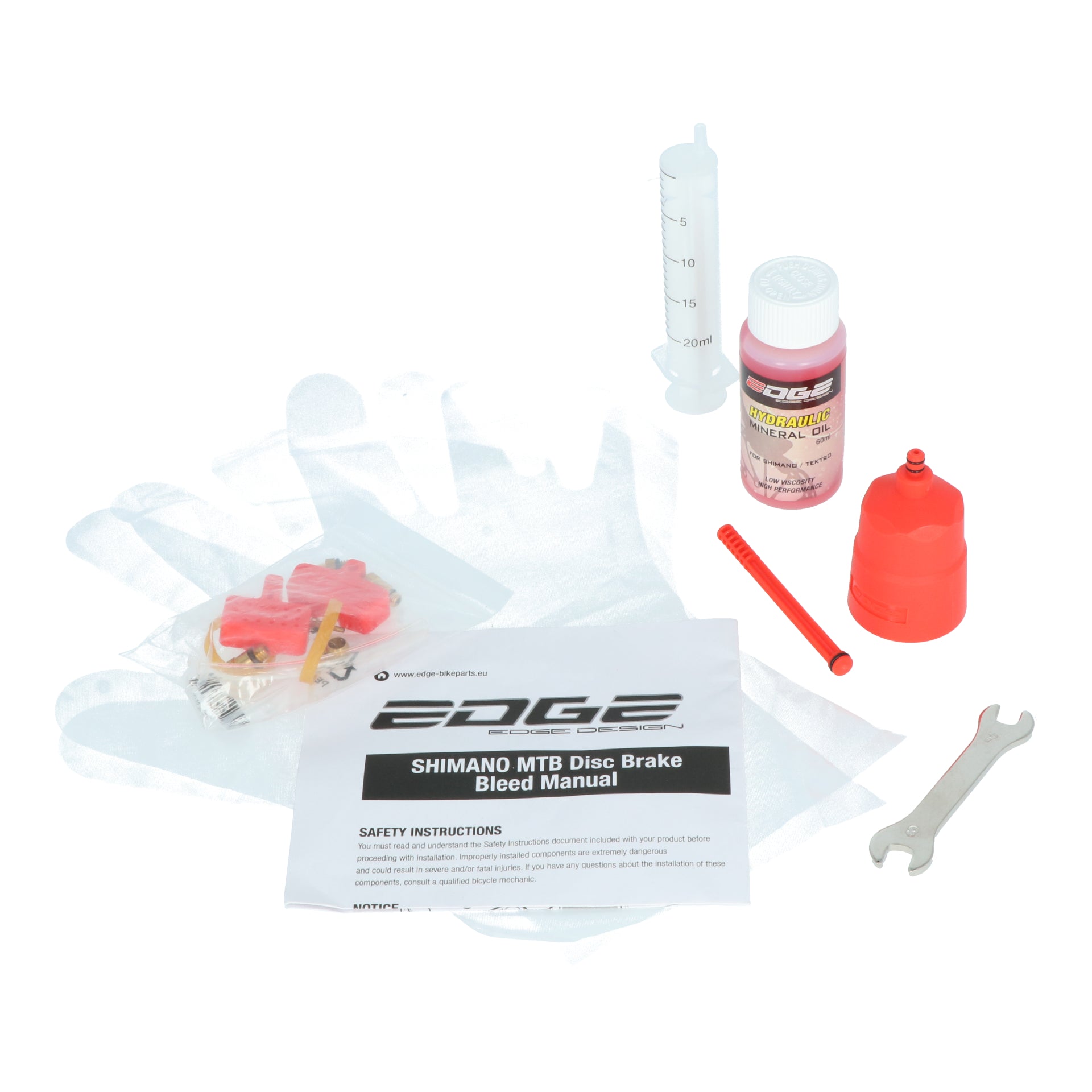 Schijfrem-ontluchtingsset Edge Shimano / Tektro - incl. olie