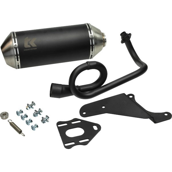 uitlaat Turbokit ovaal euro-2 Gmax zwart alu zip 4t 2v