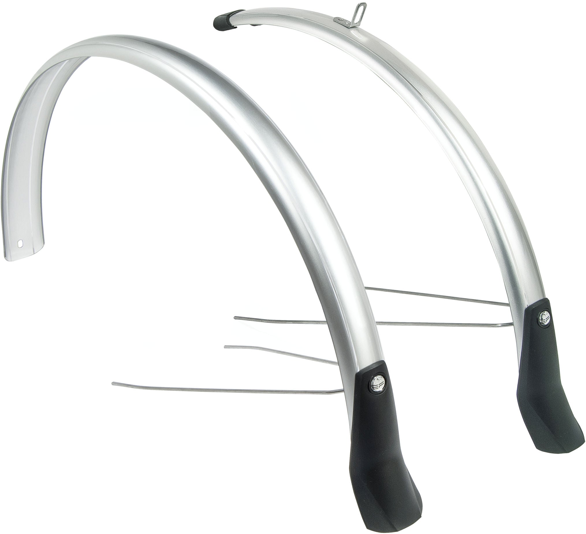 Spatbordset Eurofender Snello 28" x 46 mm - zilver