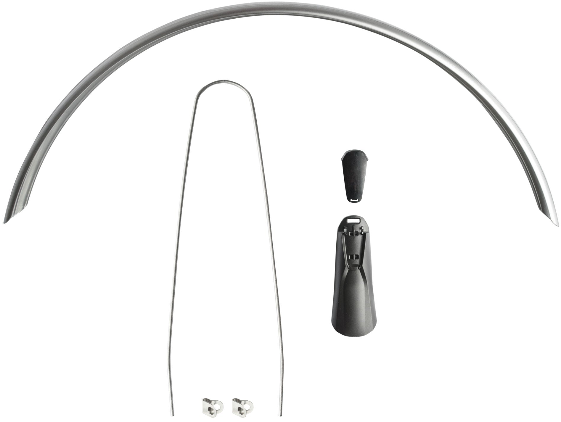 Spatbordset Eurofender Scatto 28" x 51 mm - zilver