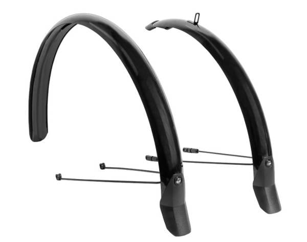 Spatbordset 28" Eurofender Lampo 58 mm breed - Glans zwart