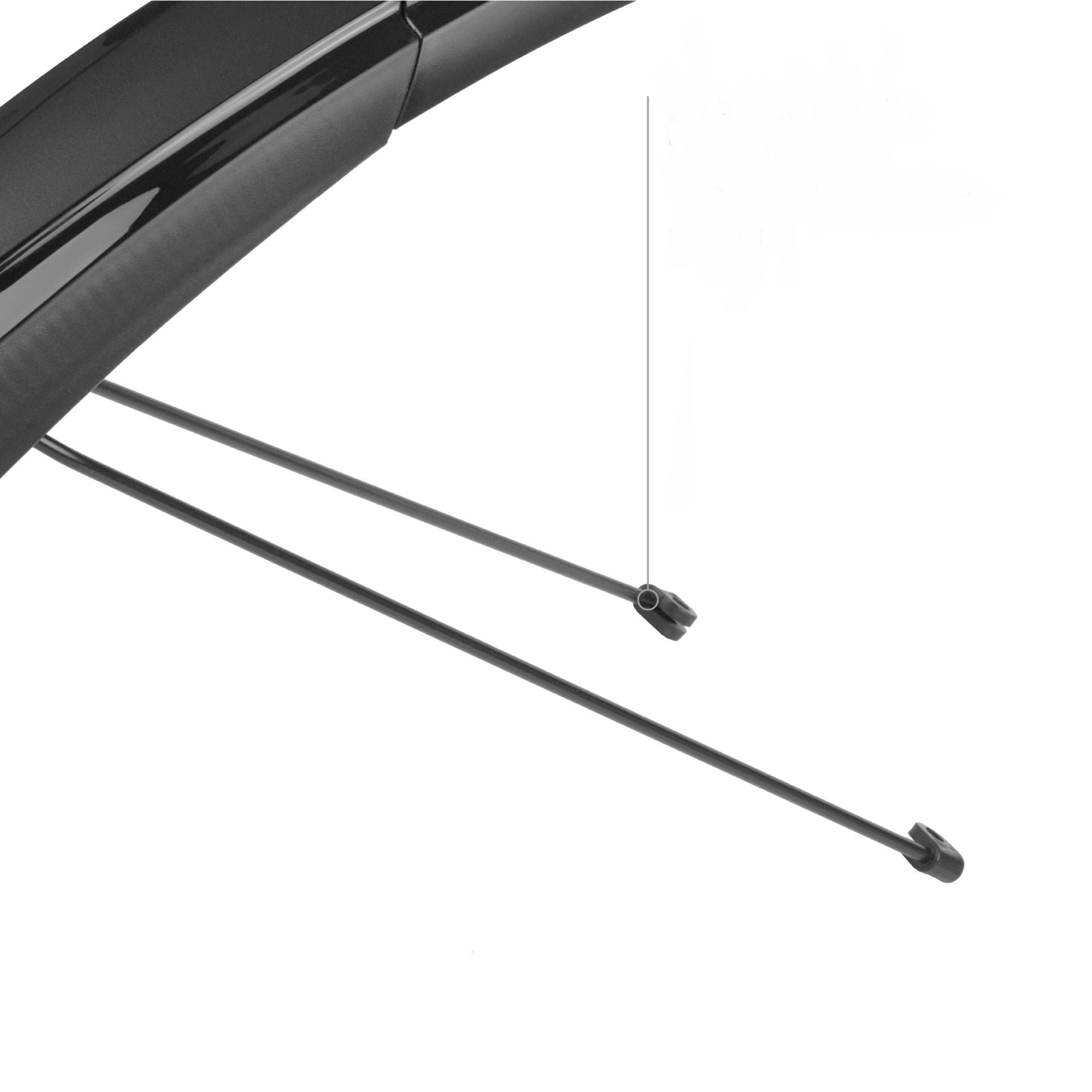 Spatbord verlenger Polisport MTB 26'-29" 65mm - Zwart