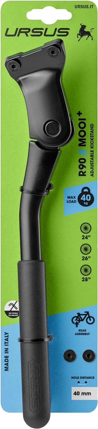 Fietsstandaard 24-28" Ursus Mooi achterbrugmontage - met 40 mm bevestigingsplaat - zwart