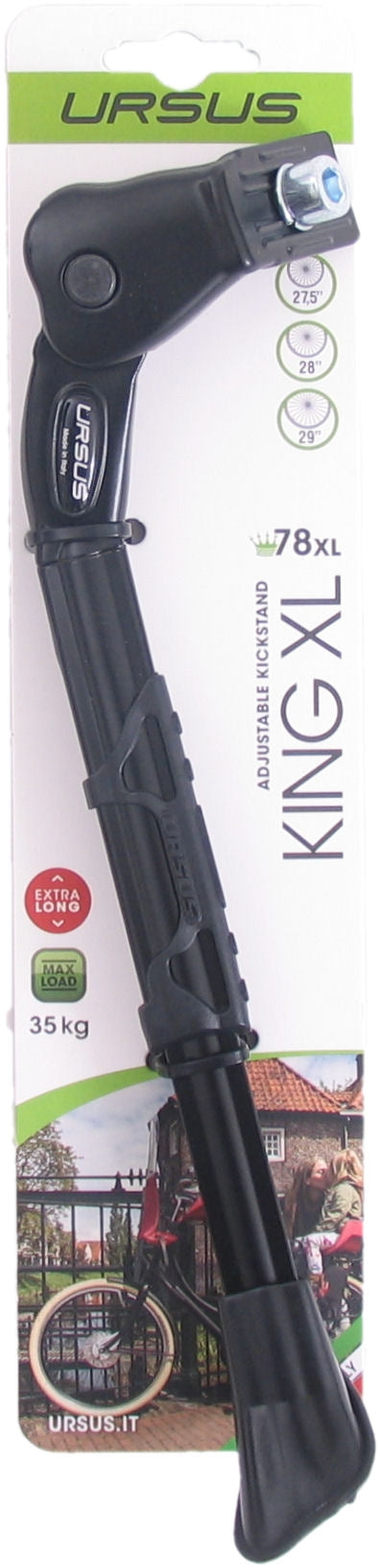Zijstandaard verstelbaar 27.5 - 29" Ursus King XL - zwart