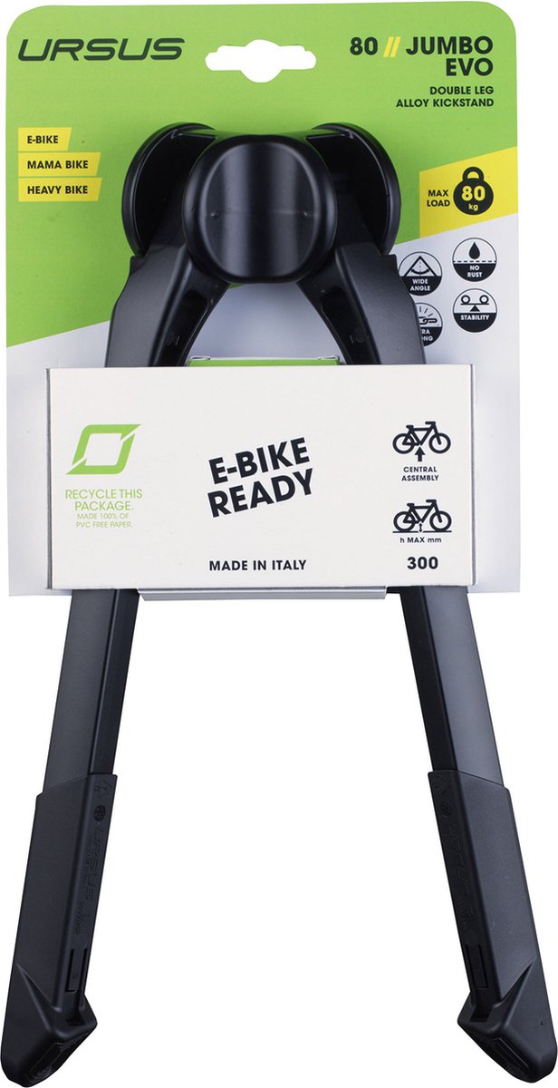 Middenstandaard 28" Ursus Jumbo EVO met bumper - max. 300 mm - zwart
