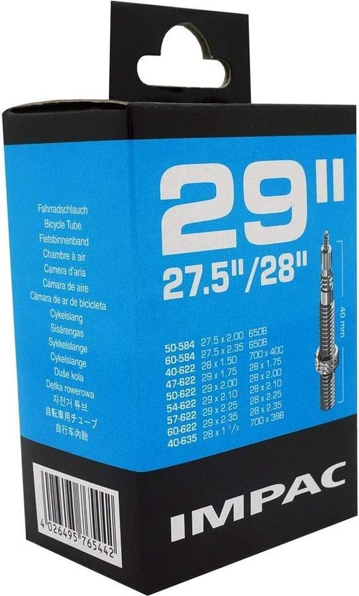 fiets binnenband - Impac 27.5/29 X 1.50/2.35 (40/60-584/635) Fv 40 Mm