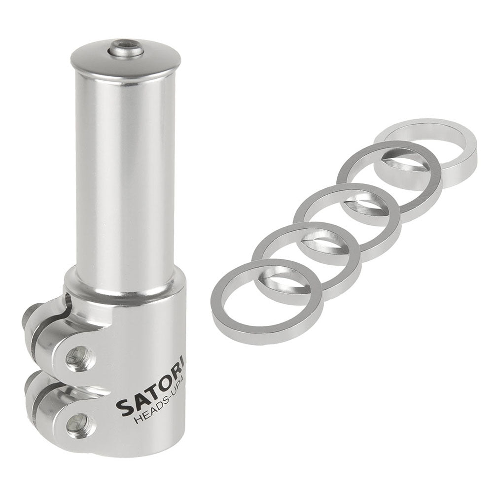 Stuurpenverlenger Satori 1-1/8" - zilver