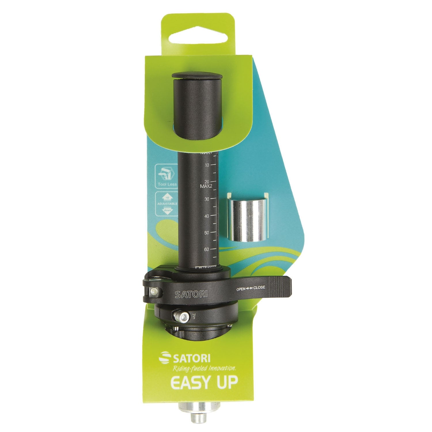 Stuurpenverlenger verstelbaar Satori Easy Up 1-1/8" - zwart