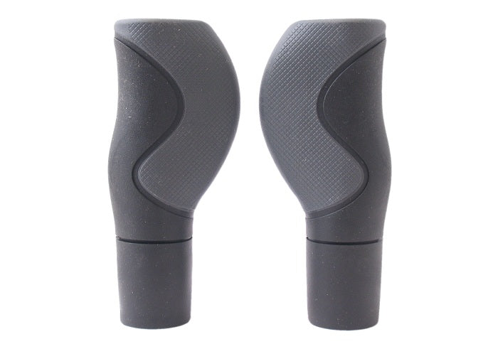 Handvatset Ergo 2-componenten Zwart/Grijs 130/130mm - 1-kant geopend