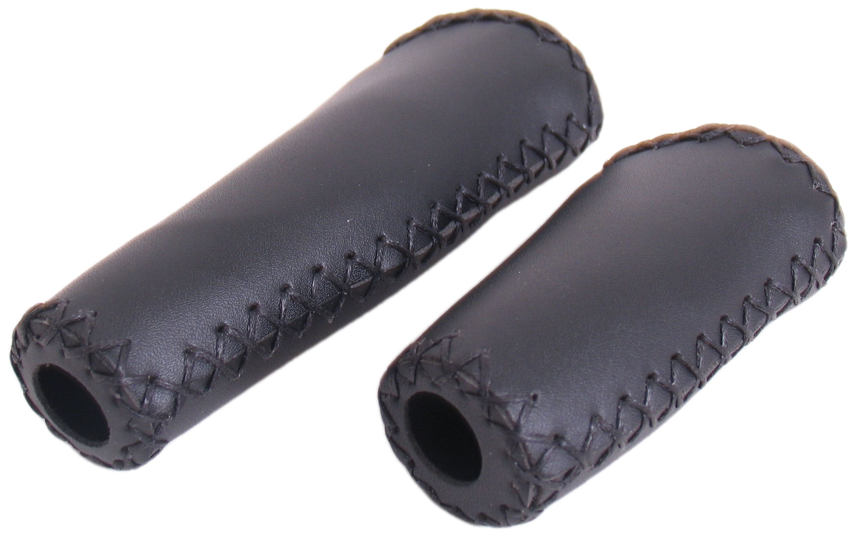 Handvatset Edge Leer - zwart - 135/92mm (werkplaatsverpakking)