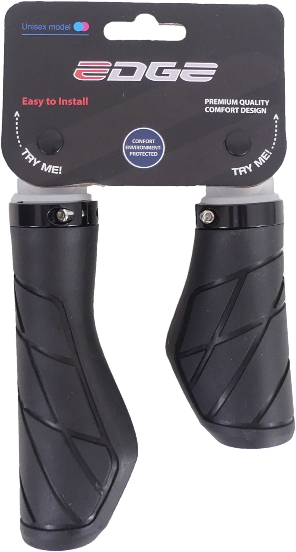 Handvatset Edge Urban - 135/95mm - Met lockring - zwart