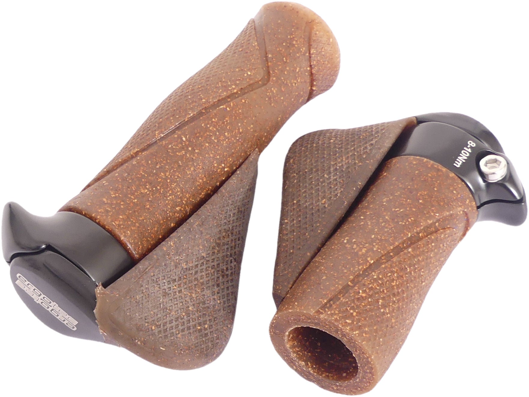 Handvatpaar Ergotec MF1 kurk / aluminium 130+87 mm - bruin / zwart