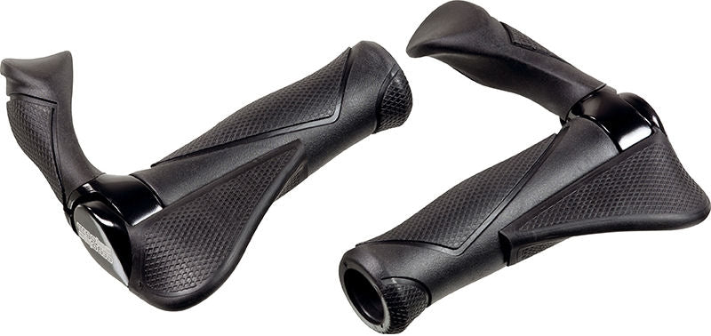 Handvatpaar Ergotec MF2 large kraton / aluminium 130+130 mm - zwart