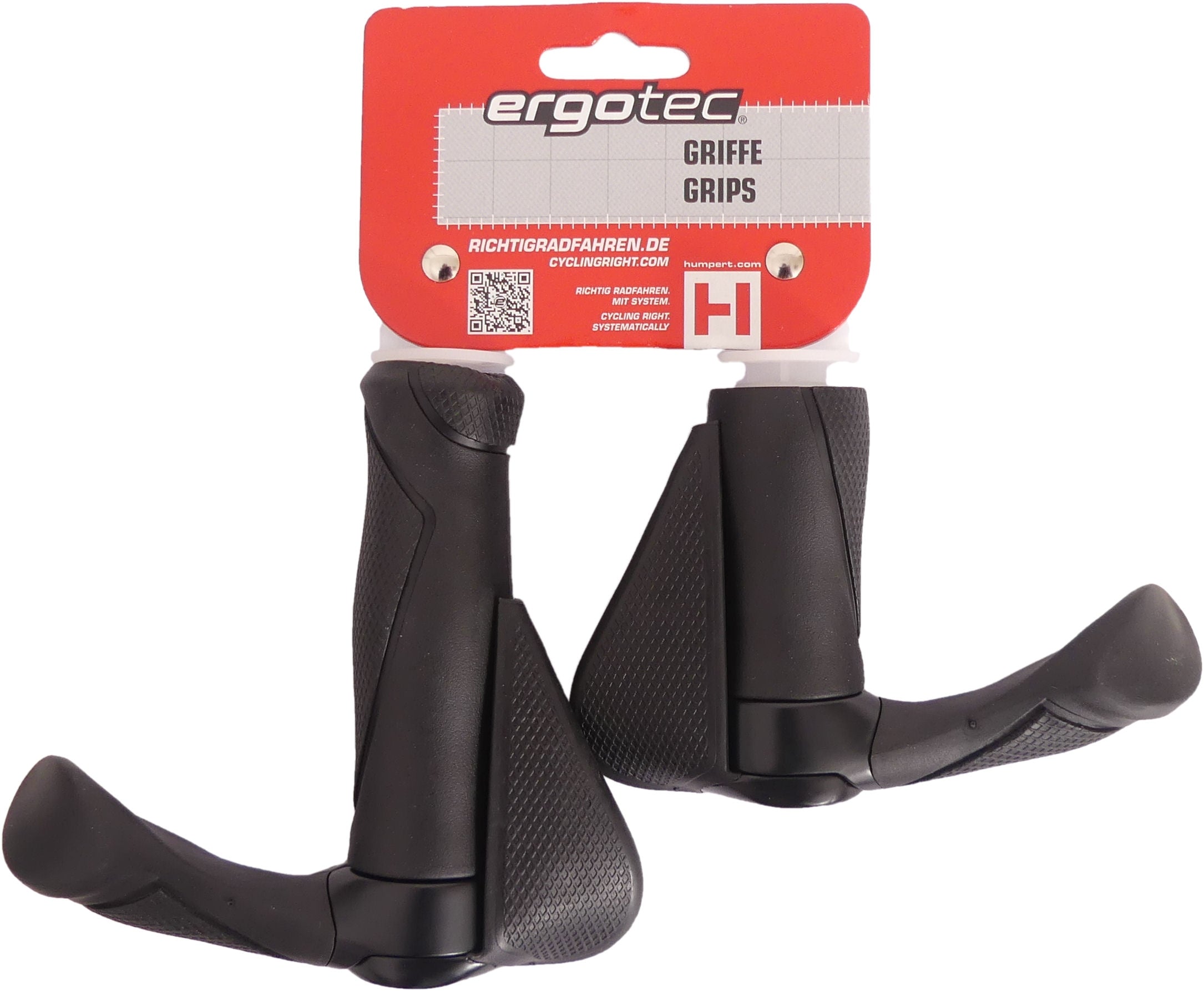 Handvatpaar Ergotec MF2 kraton / aluminium 130 + 87 mm - zwart