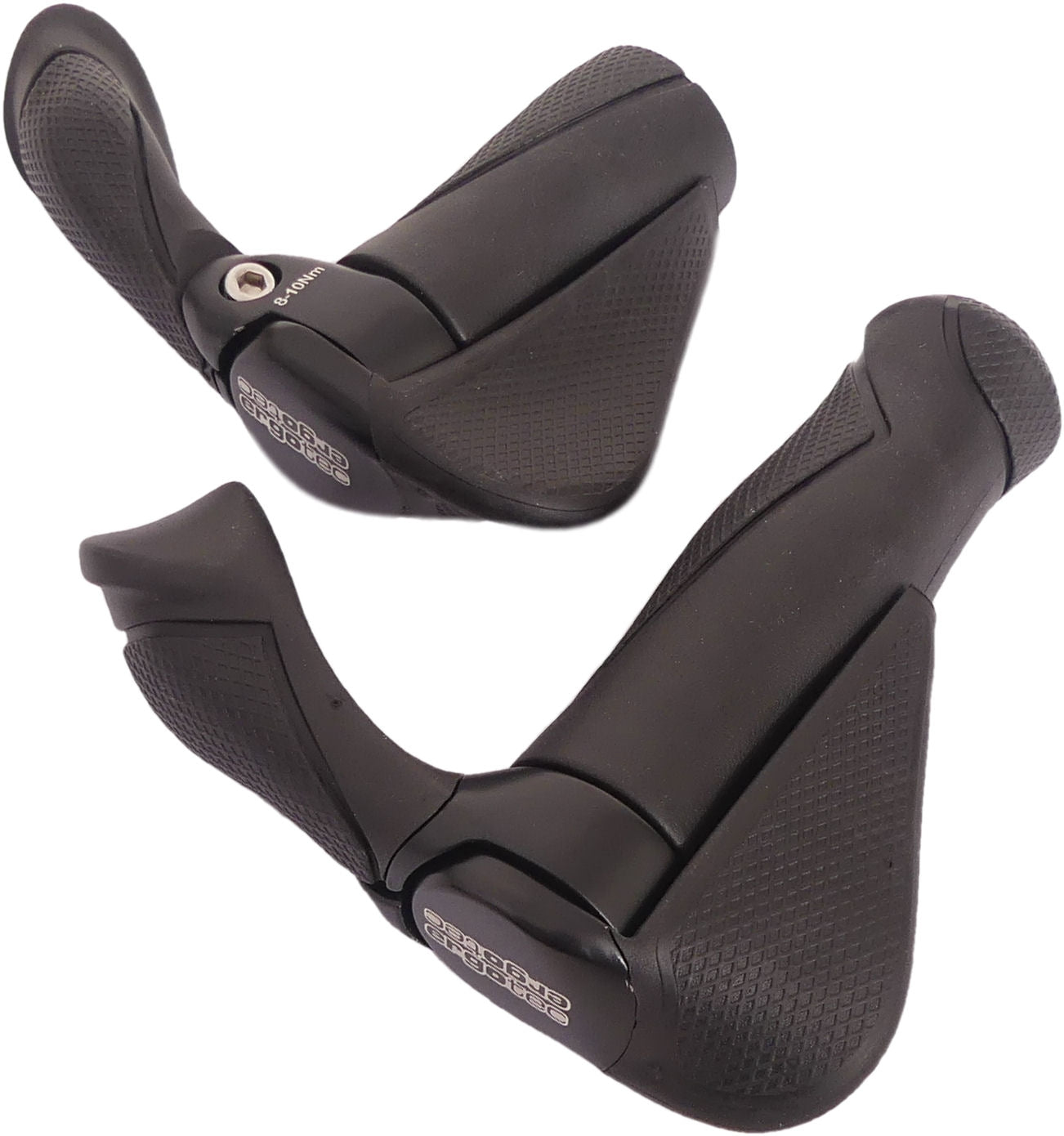 Handvatpaar Ergotec MF2 kraton / aluminium 130 + 87 mm - zwart