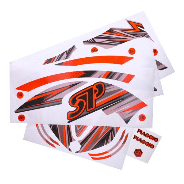 stickerset GP1 (alle piaggio modellen) oranje fluor 16-delig zip 2t , zip 4t, zip sp