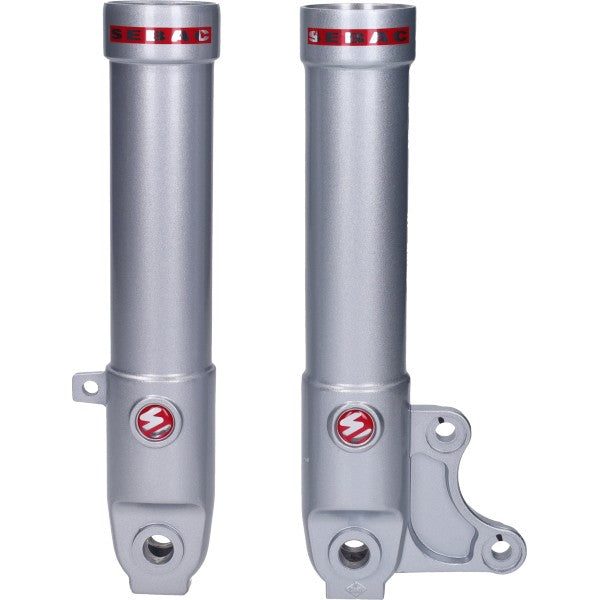 stickerset voorvorkpoot (made in EU) Sebac 4 delig rood/wit piaggio