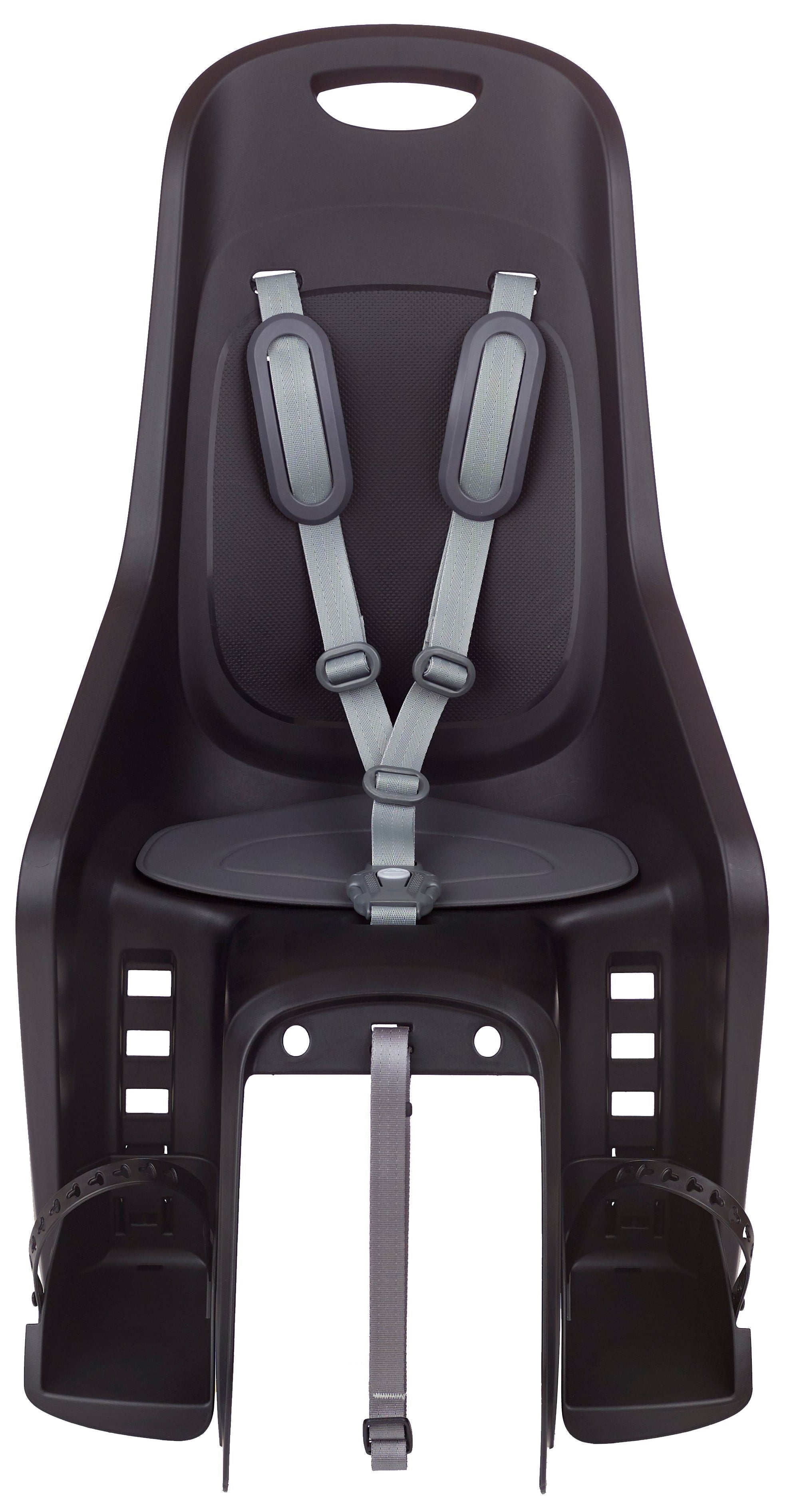 Kinderzitje achter Polisport Bubbly Maxi+ - met een MIK HD compatible dragerbevestiging - zwart / donkergrijs