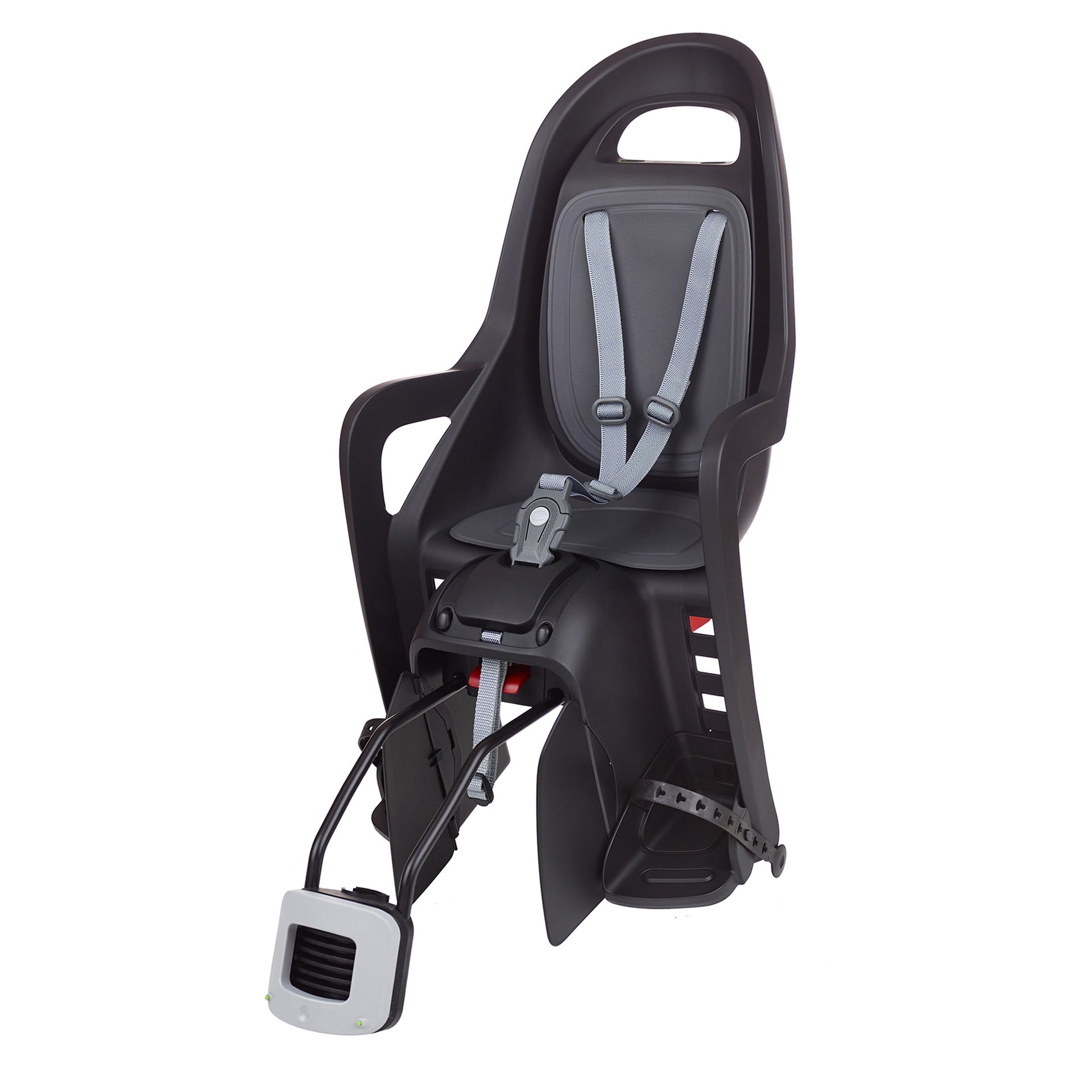 Kinderzitje achter Polisport Groovy Maxi - zwart/donkergrijs - met framebevestiging (FF)
