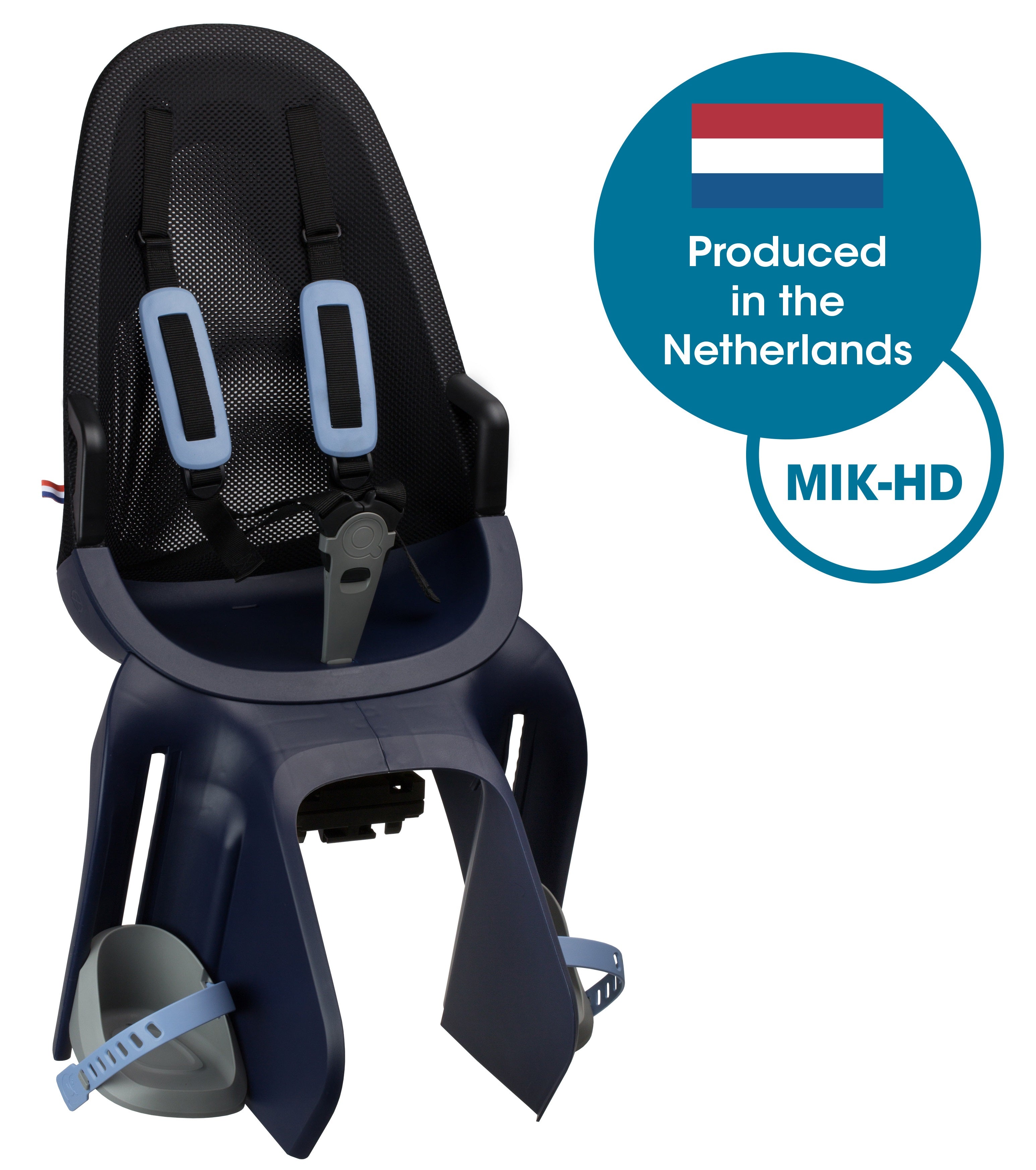 Kinderzitje achter Qibbel Air met MIK-HD drager bevestiging - zwart