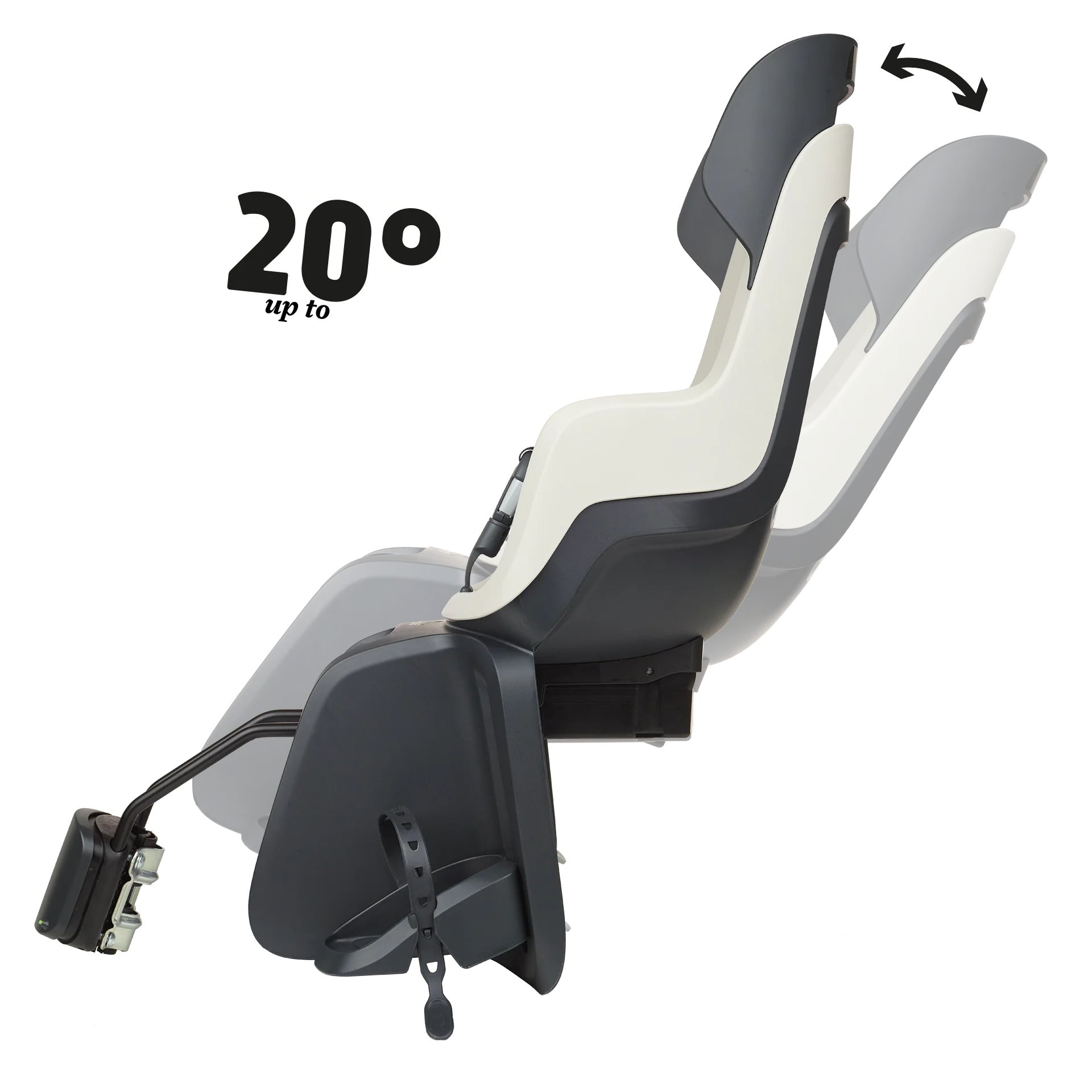 Kinderzitje achter Bobike GO Maxi met slaapstand - framebevestiging (FF) - vanilla cup cake