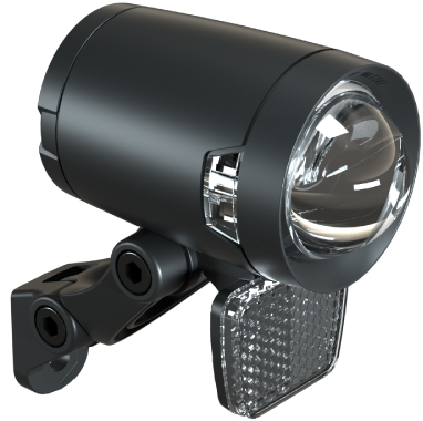 Koplamp Herrmans H-Black Pro dynamo - aan/uit functie - met houder - 200 lumen