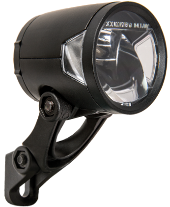 Koplamp Herrmans H-Black MR8 dynamo - aan/uit functie -met houder - 180 lumen
