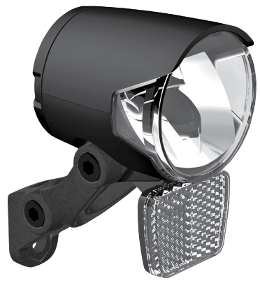 Koplamp Herrmans H-Black MR4 dynamo - aan/uit functie - met houder - 100/120 lumen