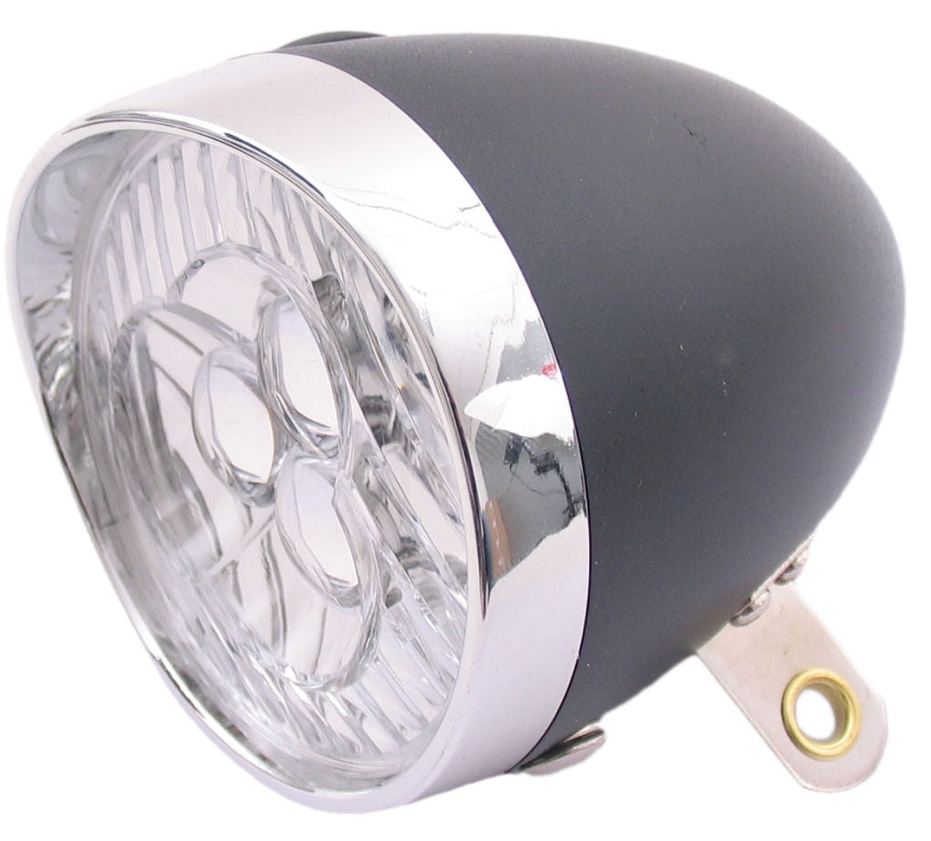 Koplamp Edge Retro 3 Led - Aan/Uit - Incl. Batterijen - zwart/chroom