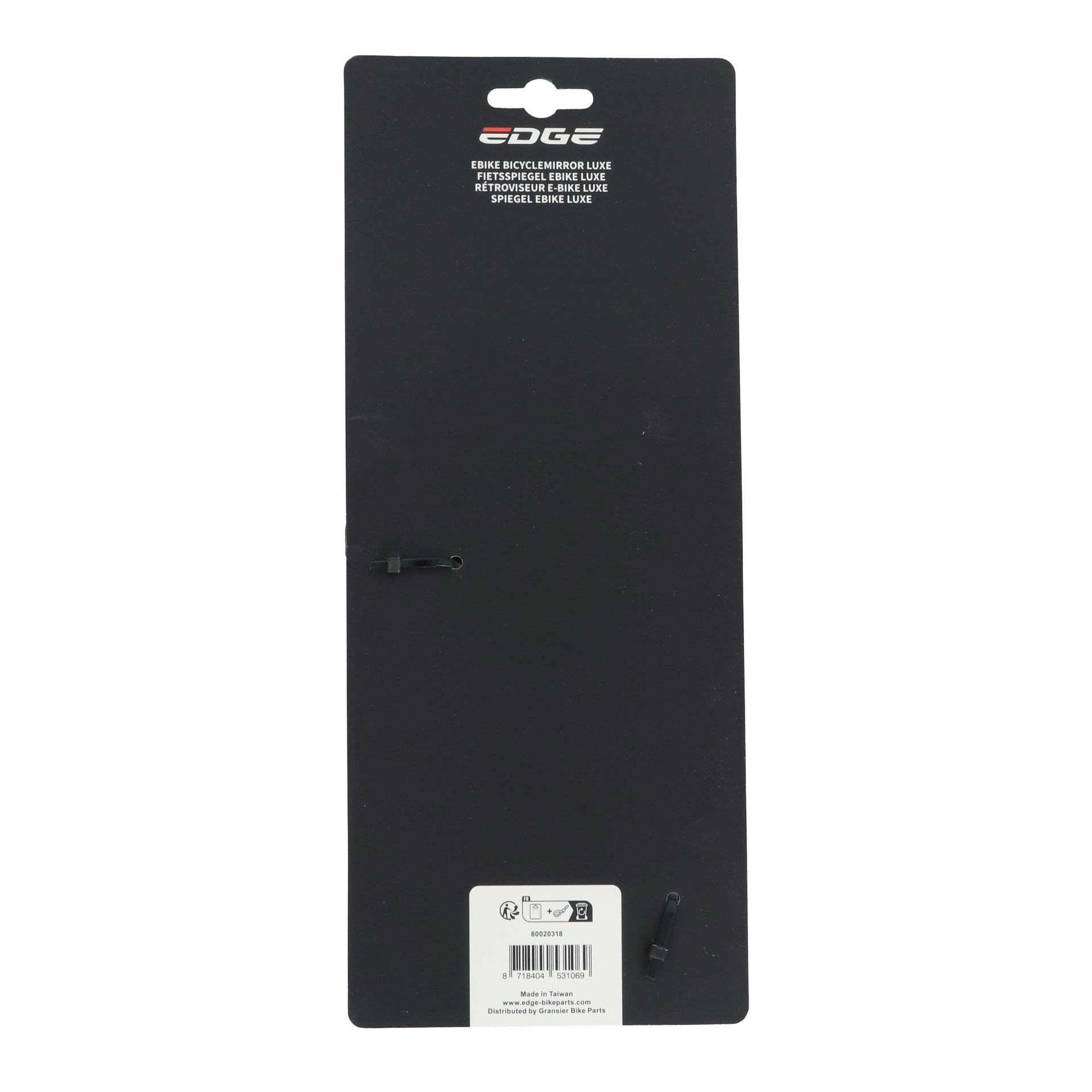 Spiegel Edge E-bike links 360 graden verstelbaar 21-26 mm - zwart