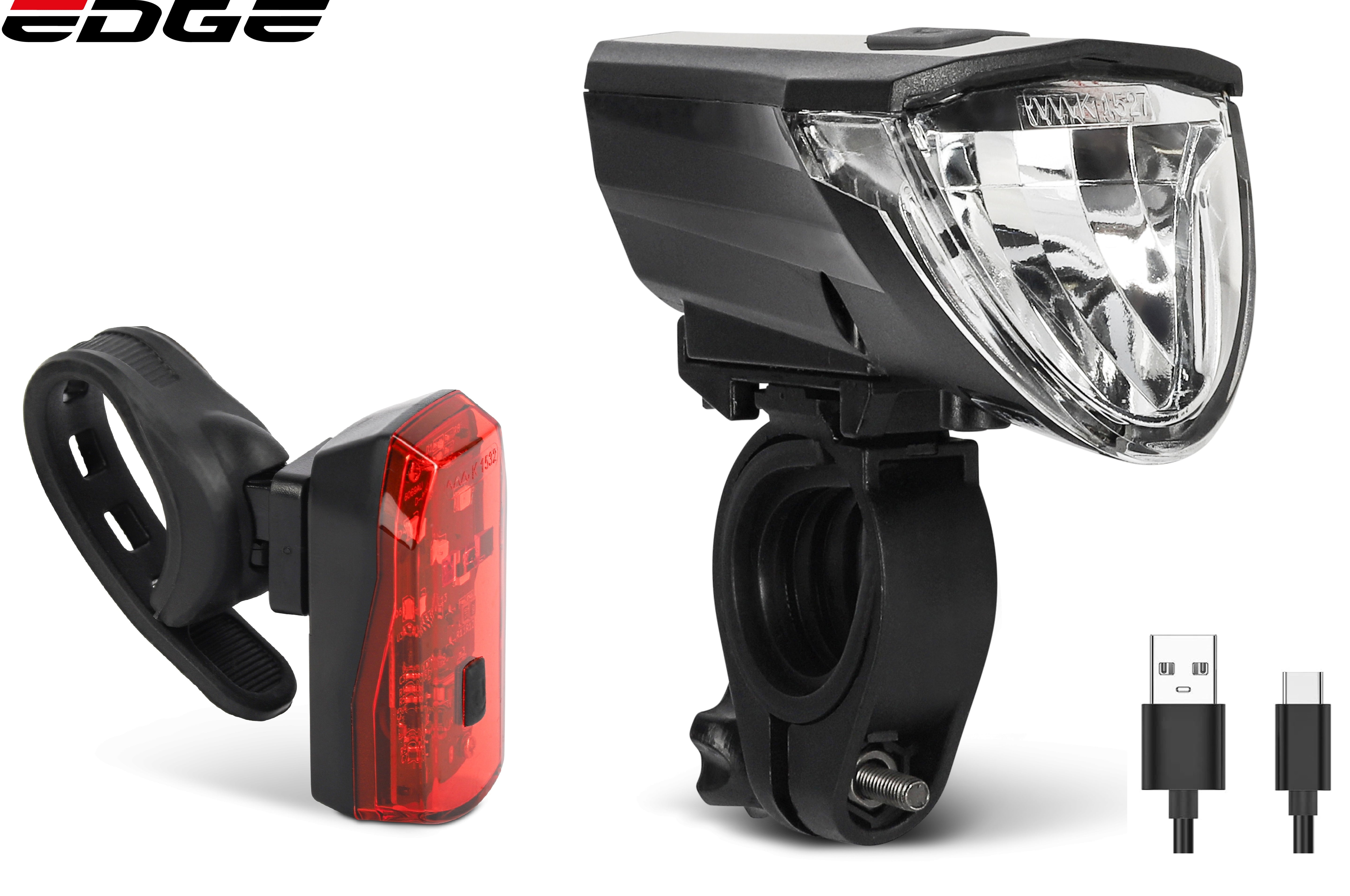 Verlichtingsset Edge Razor 60 Lux - USB - StVZO goedgekeurd (incl. remlichtfunctie)