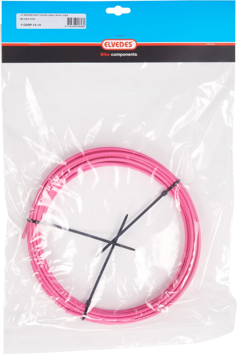 Buitenkabel (rem) Elvedes met teflon voering ø4,9mm - 10 meter op rol - neon oranje