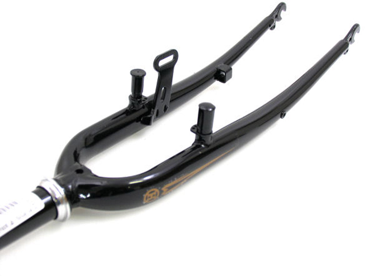 Voorvork 28" met 1" vorkbuis - V-brake en trommelremnok plus dynamohaak - glanzend zwart