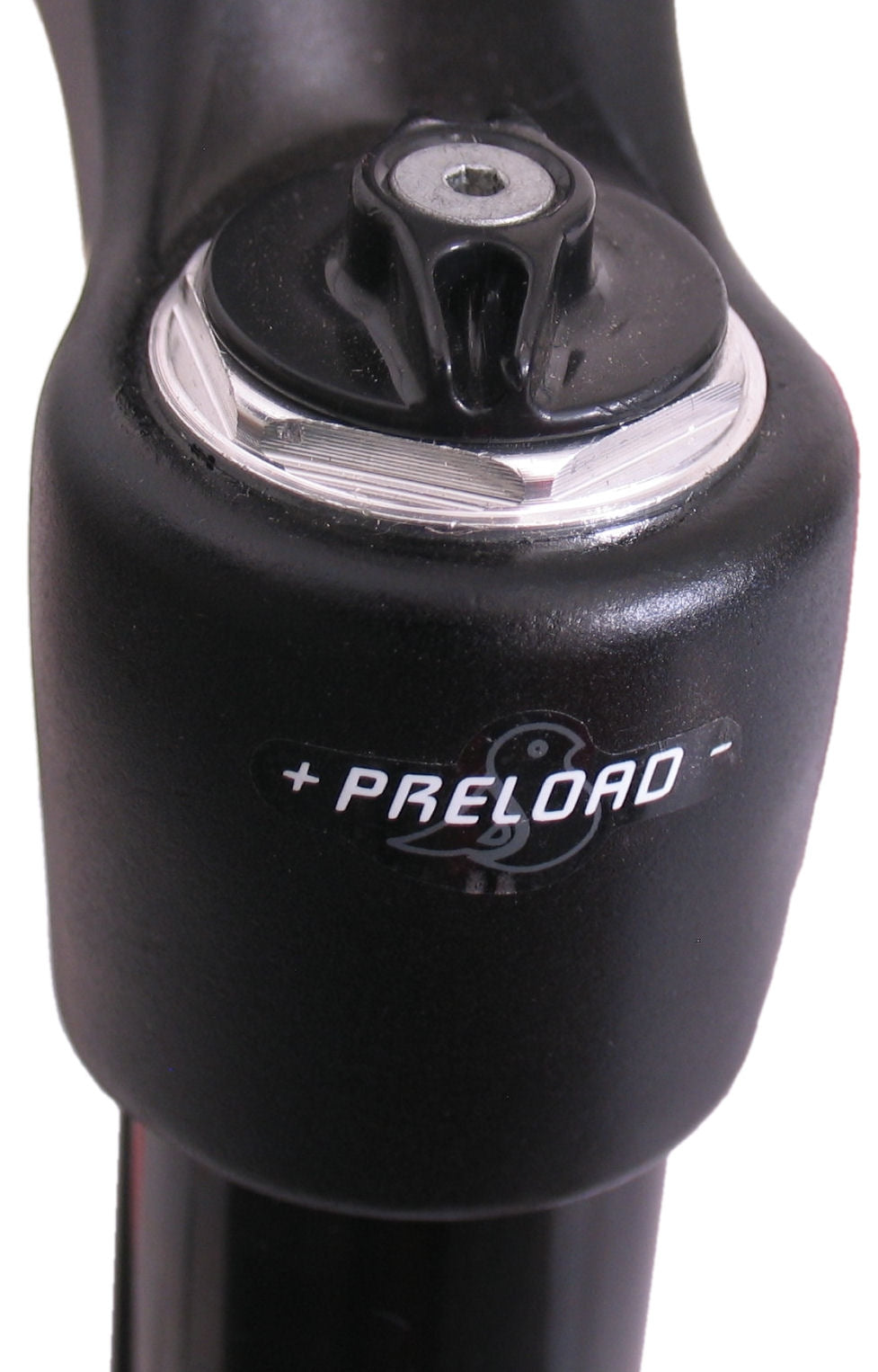 Verende voorvork 29" Spinner 100 mm veerweg met 1 1/8" ahead vorkbuis - PM remnokken - mat zwart