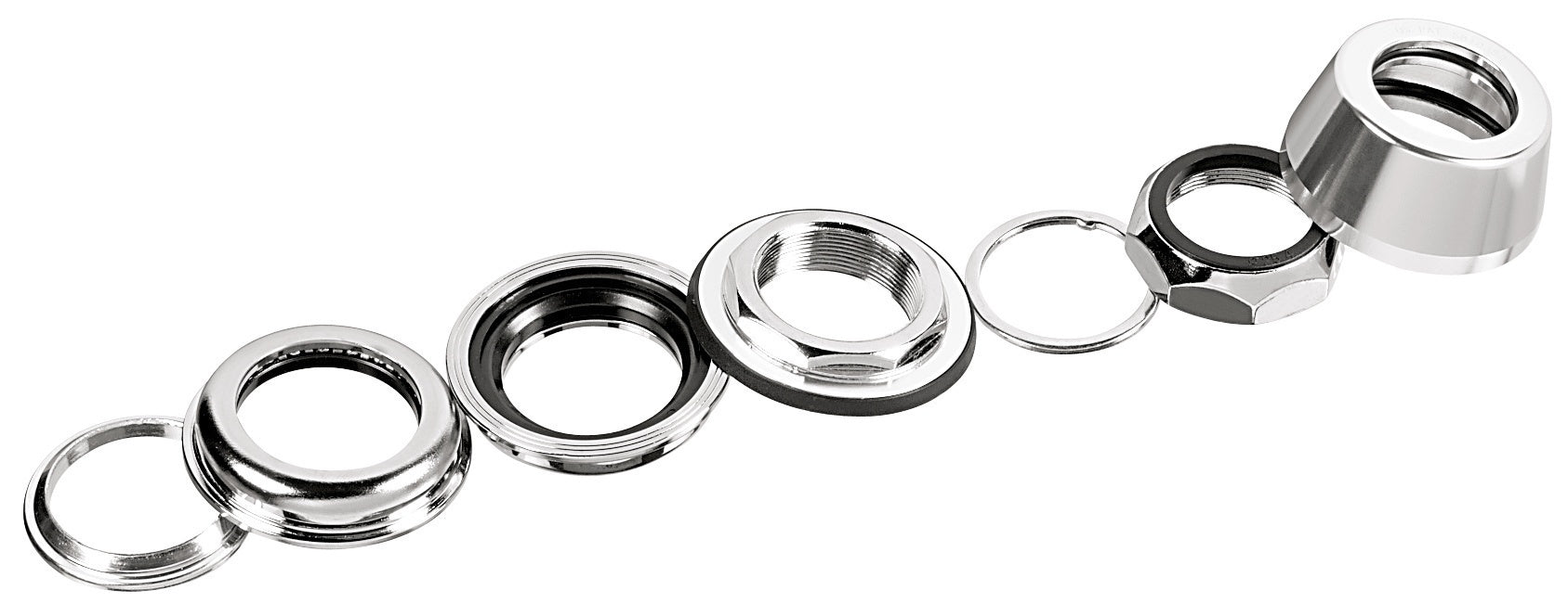 Balhoofdset 1 1/8" Ergotec A118SGK semi-geïntegreerd met draad - zilver