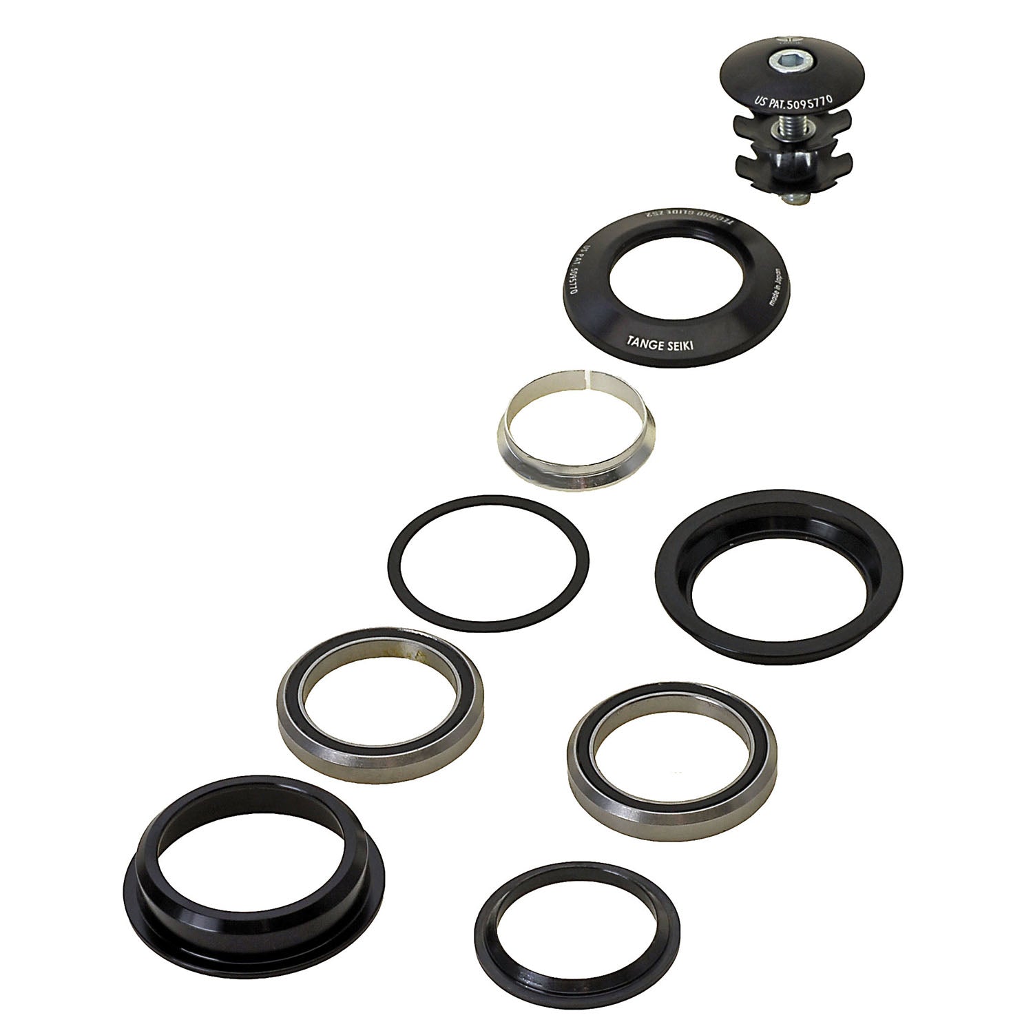 Balhoofdset Neco 1 1/8" semi-geïntegreerd zonder draad - zwart