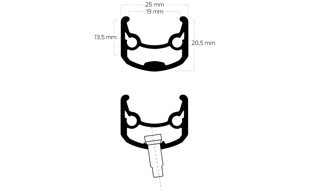 Voorwiel 26" / 559x19C Ryde Andra 30 velg met Shimano FH-M525 naaf voor 6 bouts remschijf - zwart