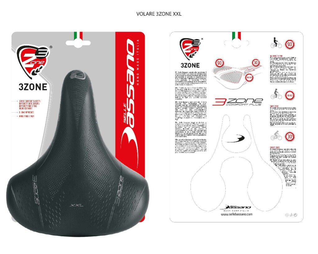 Fietszadel Selle Bassano Volare XXL Cruiser - zwart