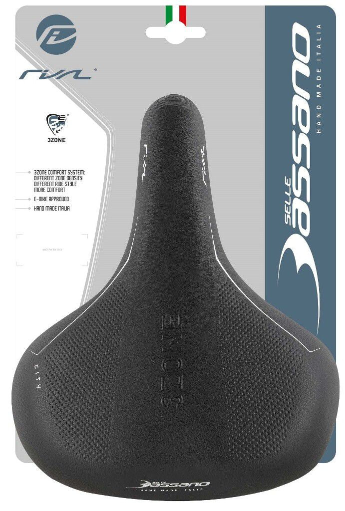 Fietszadel Selle Bassano Rivale 3zone City - zwart