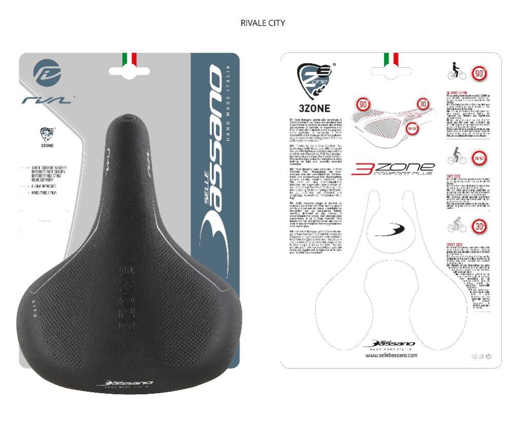 Fietszadel Selle Bassano Rivale 3zone City - zwart