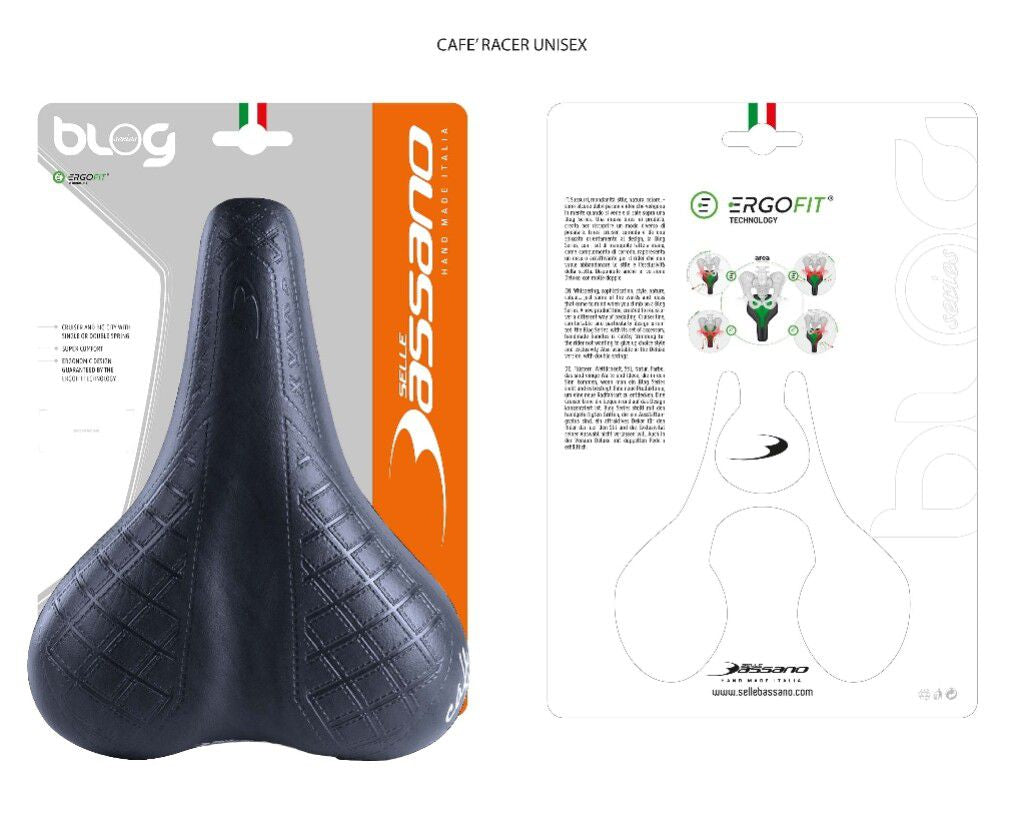 Fietszadel Selle Bassano Cafe Racer Bobber voor heren - zwart