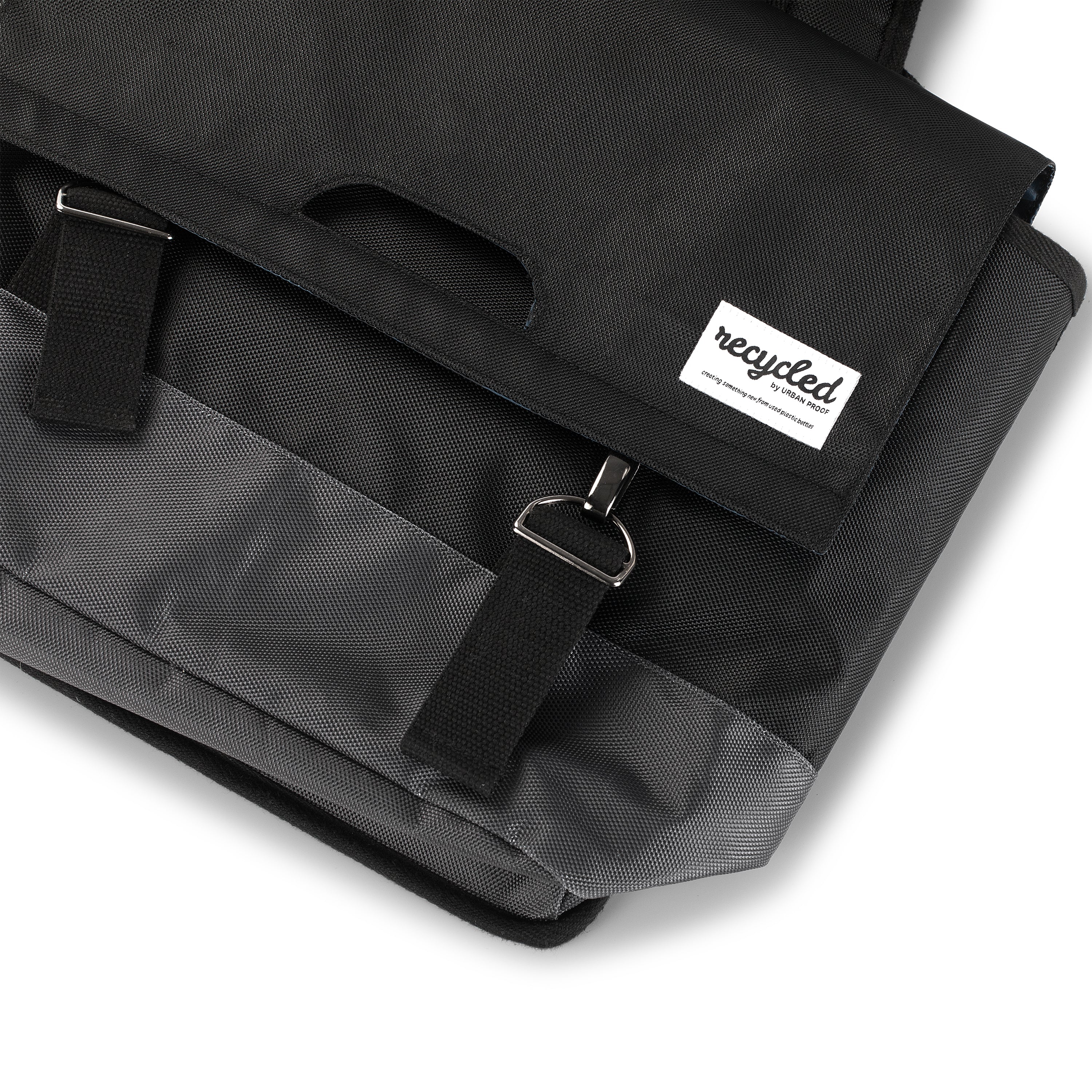 Gerecyclede dubbele fietstas Urban Proof 40 liter - zwart/grijs