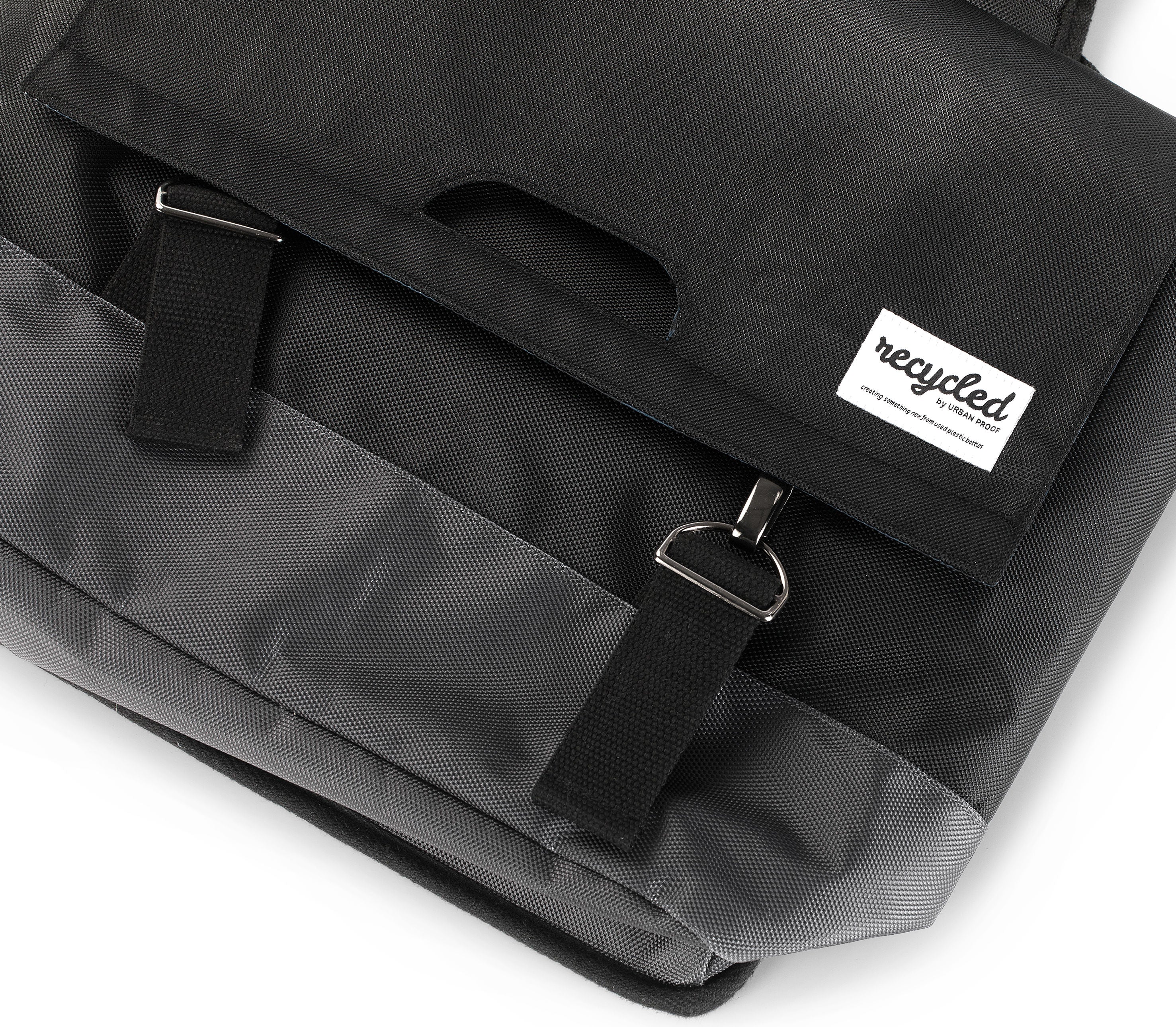 Gerecyclede dubbele fietstas Urban Proof 55 liter - zwart/grijs