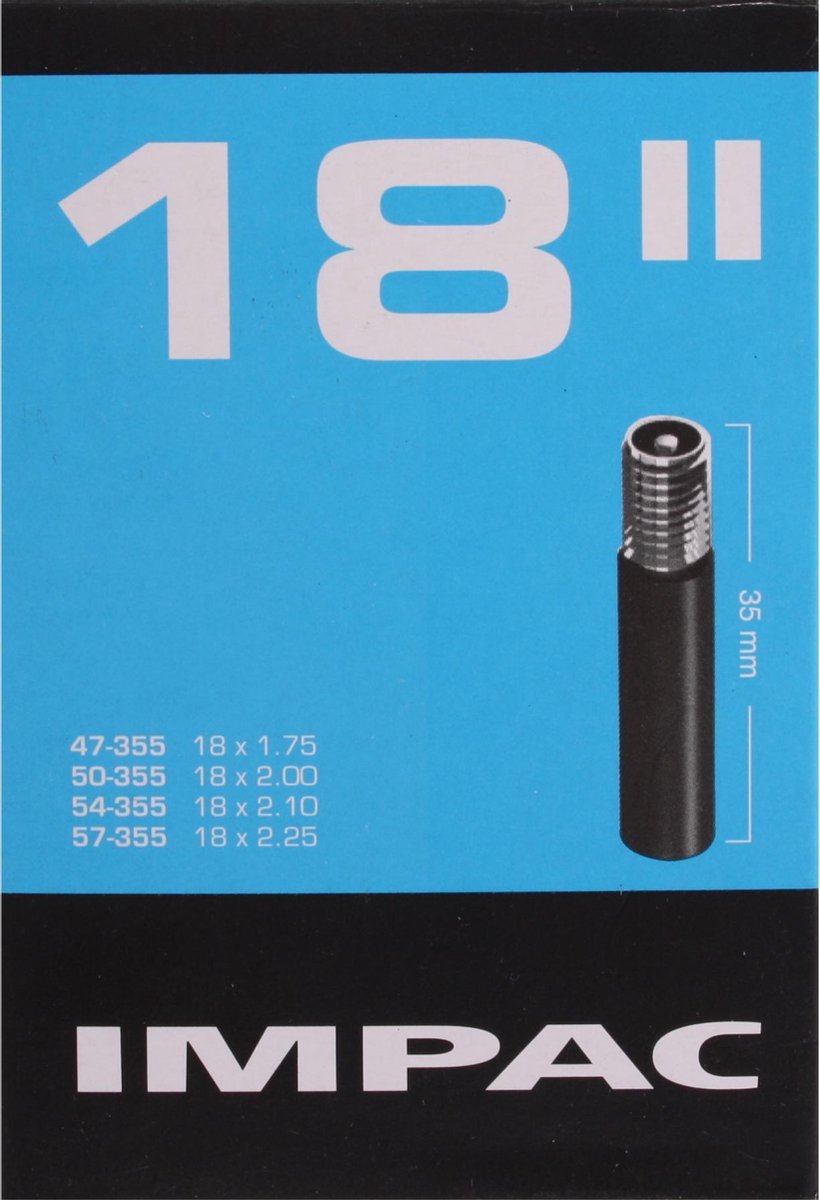 fiets binnenband - Impac 18 X 1.75/2.25 (47/57-355) Av 35mm