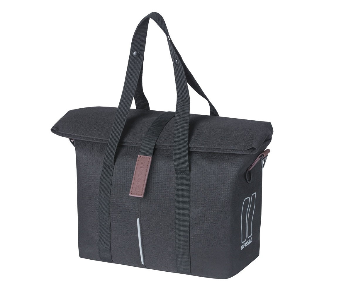 Fietstas Basil City met KF-haak 8-11 liter 27 x 39 x 15 cm - zwart