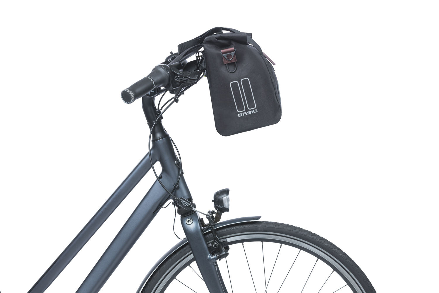 Fietstas Basil City met KF-haak 8-11 liter 27 x 39 x 15 cm - zwart