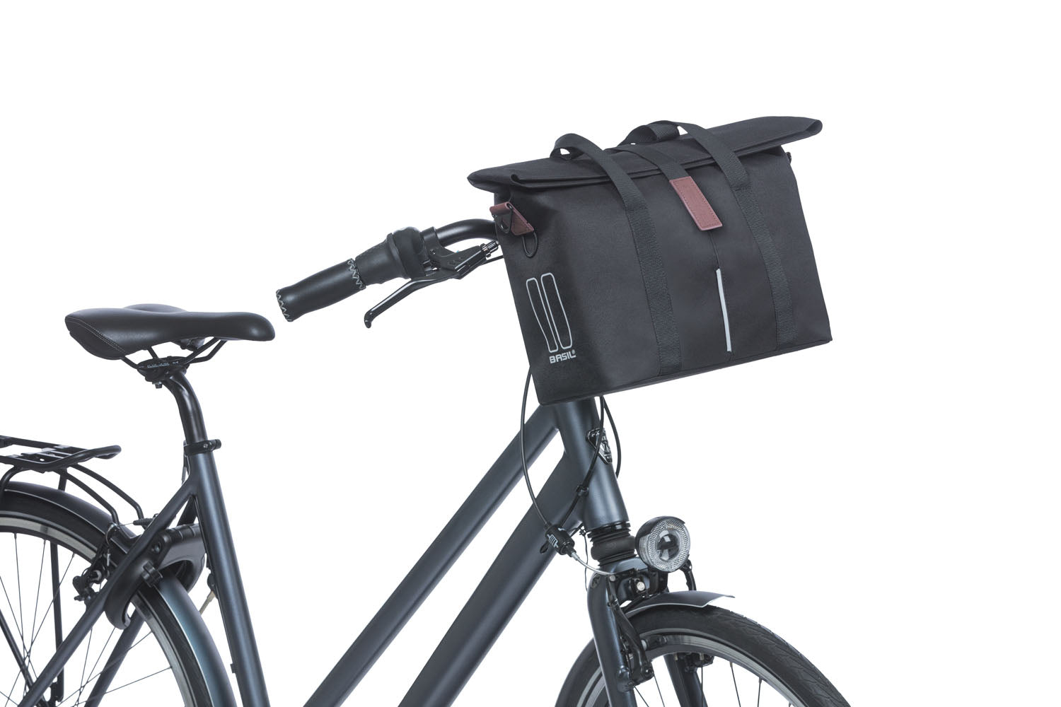 Fietstas Basil City met KF-haak 8-11 liter 27 x 39 x 15 cm - zwart
