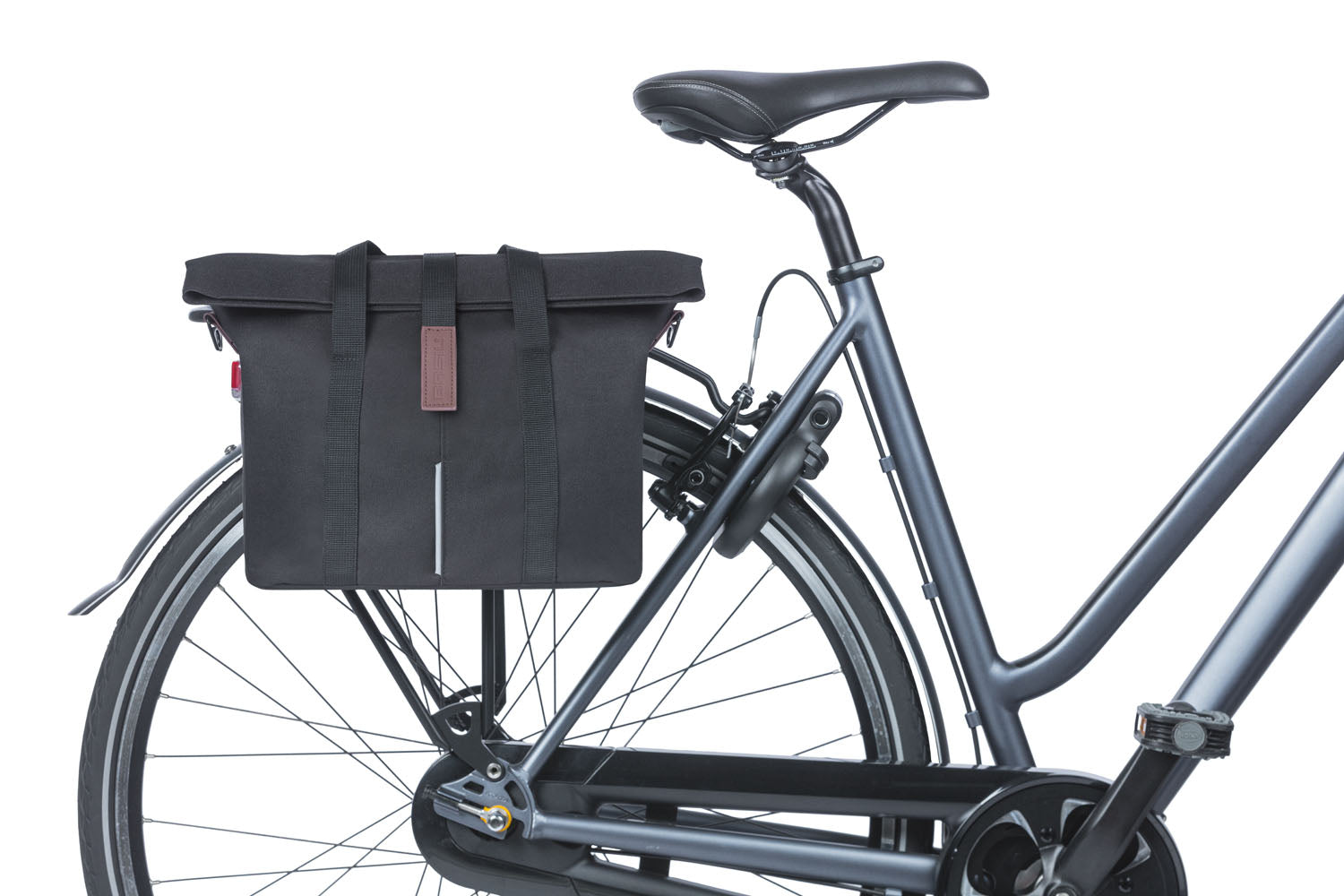 Fietstas Basil City met KF-haak 8-11 liter 27 x 39 x 15 cm - zwart