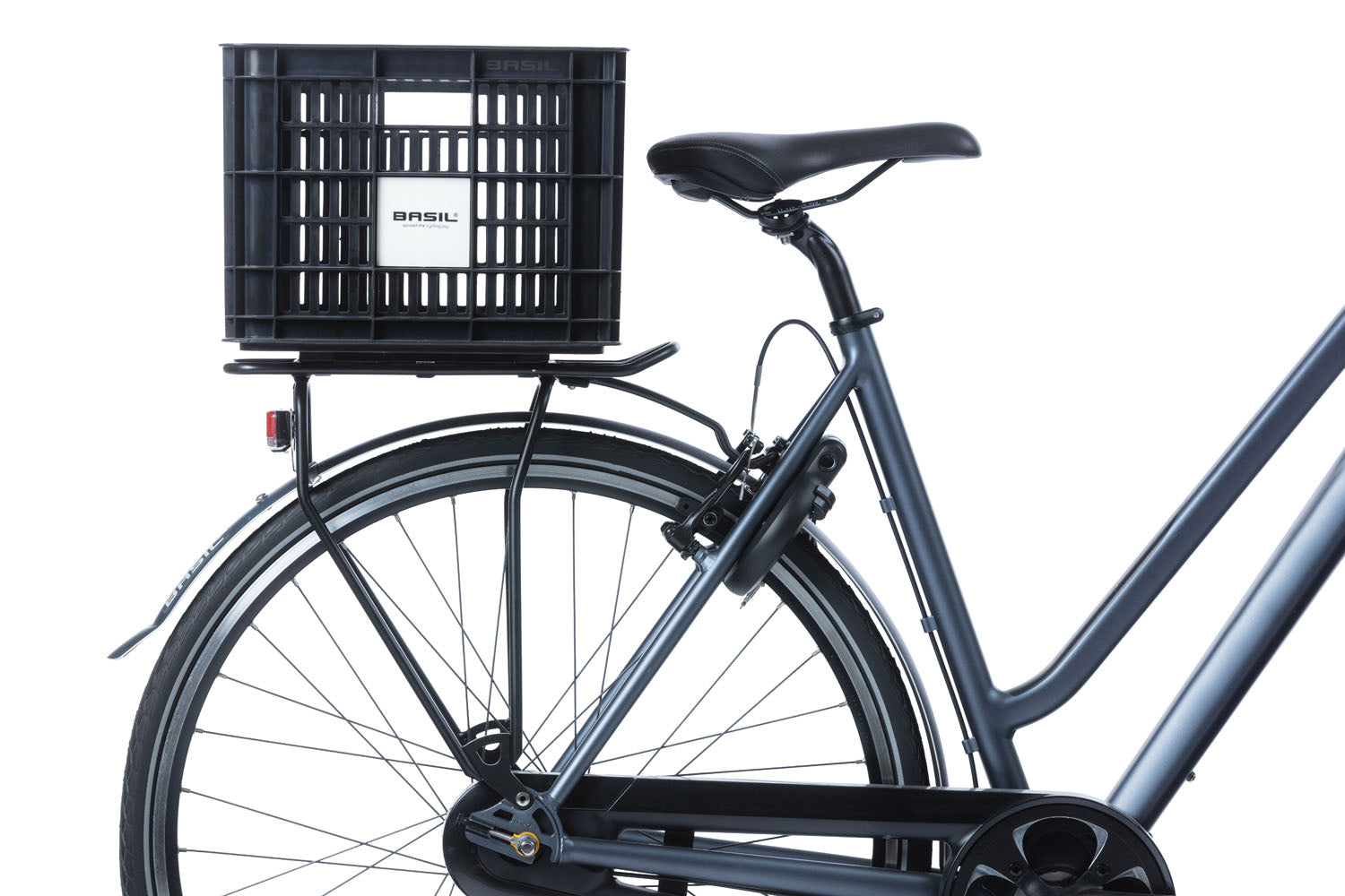 Gerecyclede fietskrat Basil Crate M 29.5 liter 35 x 45 x 25 cm - black